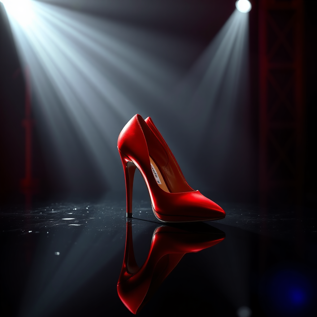 Red high-heeled shoes